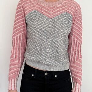 Kenzo Pink and Gray Patterned Sweater